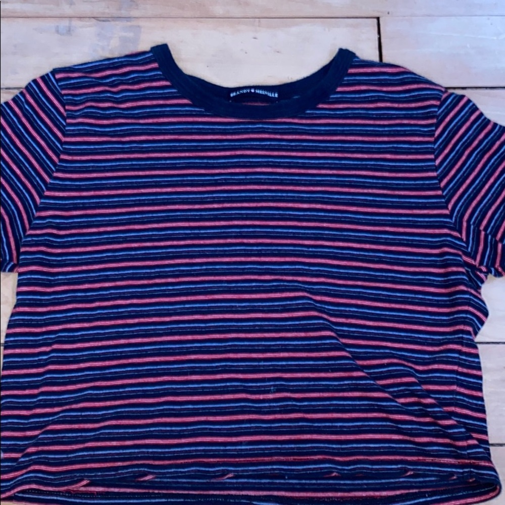 Striped brandy Melville cropped tee